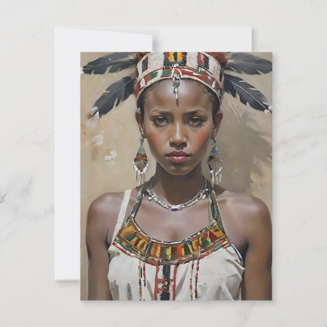 Tarjeta Festiva Mujer etíope C (Anverso)