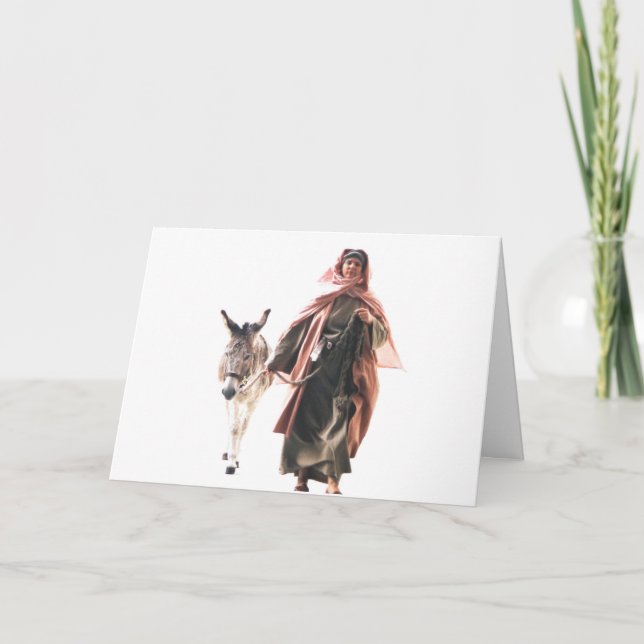Tarjeta Festiva Mujer hebrea con el burro - la entrada de (Anverso)