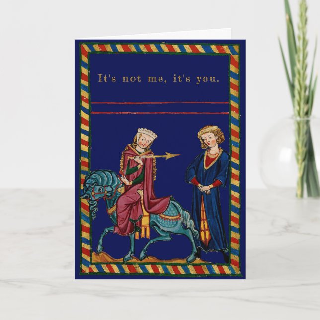 Tarjeta Festiva Mujer, Hombre, Lanza: Personalizable (Anverso)