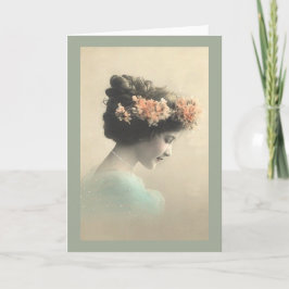 Tarjeta Festiva Mujer victoriana vintage