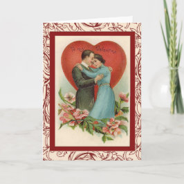 Tarjeta Festiva Mujer y hombre de cosecha en el corazón de San Val