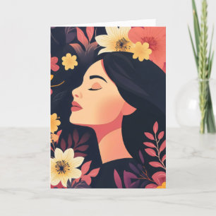 Tarjeta Festiva Mujeres Flores Naturaleza Femenina