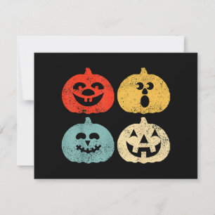 Tarjeta Festiva Mujeres, Hombres, Niños, Calabaza Divertida de Hal