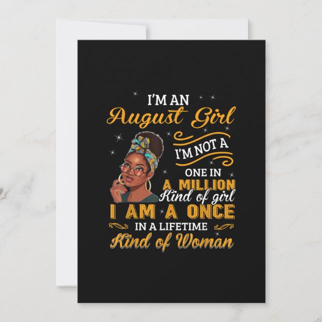 Tarjeta Festiva Mujeres Negras Agosto Regalos De Cumpleaños Soy Un (Anverso)