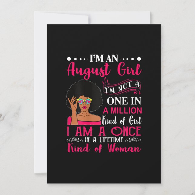 Tarjeta Festiva Mujeres Negras Agosto Regalos De Cumpleaños Soy Un (Anverso)