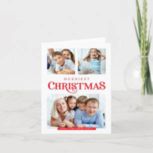 Tarjeta Festiva MULTI FOTO simple moderno Navidades más valientes