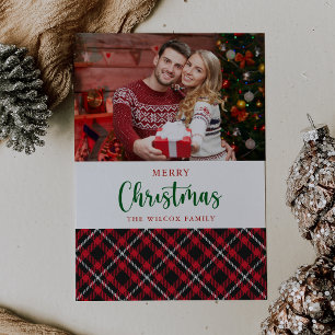 Tarjeta Festiva Multicolor Caligrafía Cuadros Navideños Feliz Navi