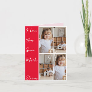 Tarjeta Festiva Multifoto 4 Collage Family Holiday Textos XOXO