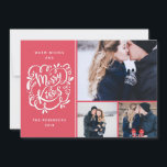 Tarjeta Festiva Multifoto de Navidades de Besos de Cerezo con mano<br><div class="desc">Tarjeta de vacaciones de 3 fotos con nuestra exclusiva tipografía con letras a mano que dice "Besos de mora".</div>