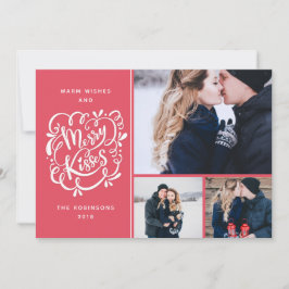 Tarjeta Festiva Multifoto de Navidades de Besos de Cerezo con mano
