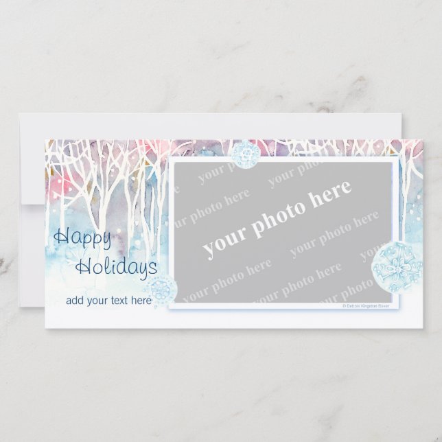 Tarjeta Festiva Mundo de Ensueño Invernal (Anverso)