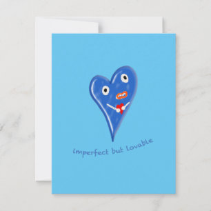 Tarjeta Festiva Muñeca de Corazón Azul