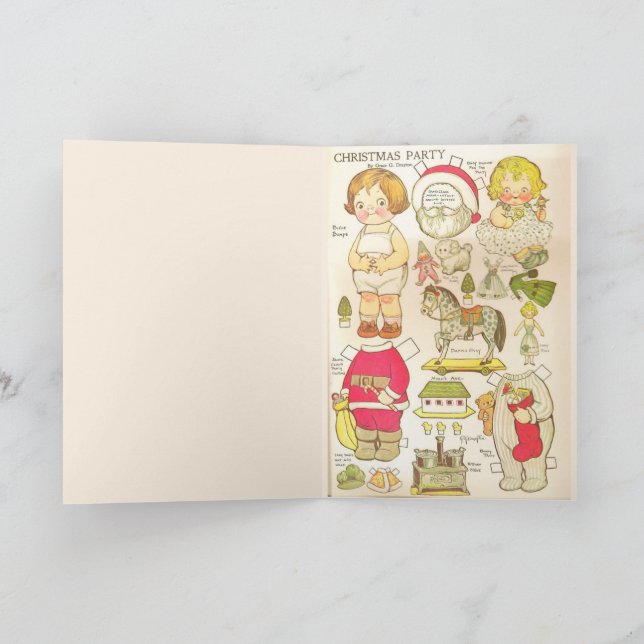 Tarjeta Festiva Muñecas de papel pintado "ten una muy feliz Navida (Interior)