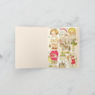 Tarjeta Festiva Muñecas de papel vintage "Que tengas una muy feliz