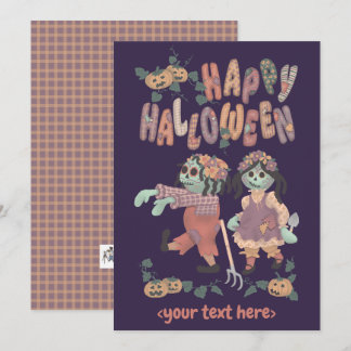 Tarjeta Festiva Muñecas de Trapo Zombies de Halloween (3) - Tarjet