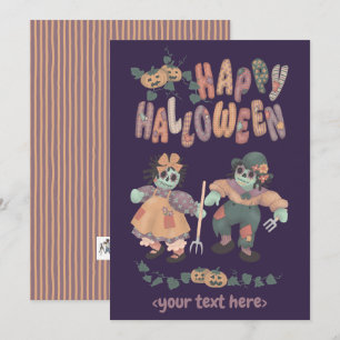 Tarjeta Festiva Muñecas de trapo zombies de Halloween (4) - Tarjet