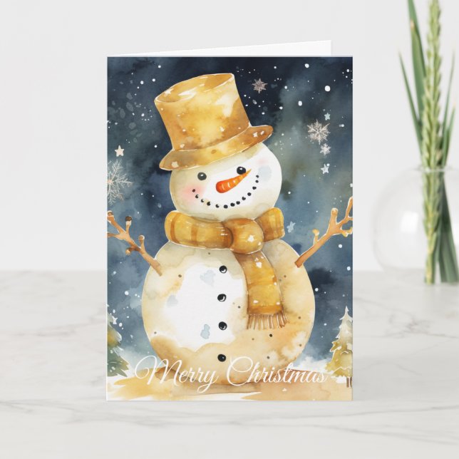 Tarjeta Festiva Muñeco de nieve (Anverso)