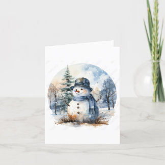Tarjeta Festiva Muñeco de nieve