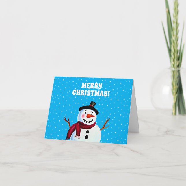 Tarjeta Festiva Muñeco de nieve (Anverso)