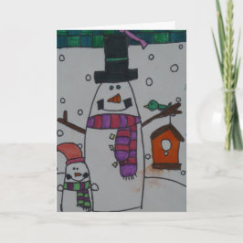 Tarjeta Festiva Muñeco de nieve
