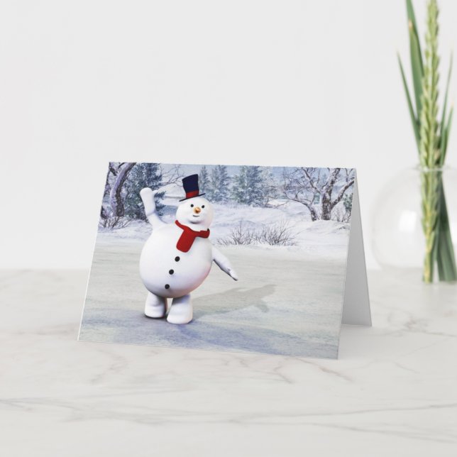 Tarjeta Festiva Muñeco de nieve (Anverso)