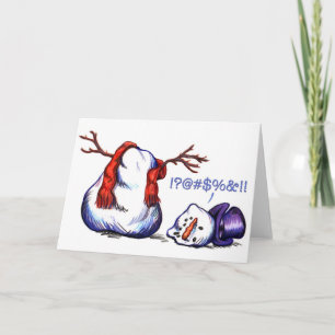 Tarjeta Festiva Muñeco de nieve