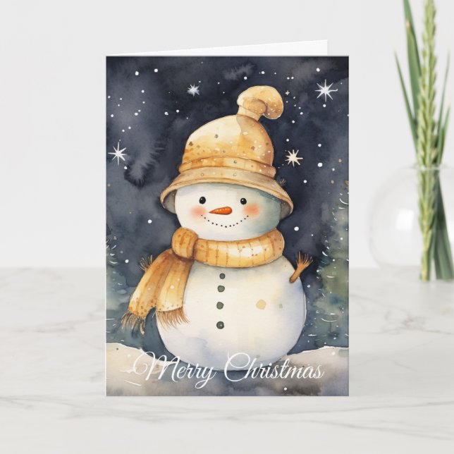 Tarjeta Festiva Muñeco de nieve (Anverso)