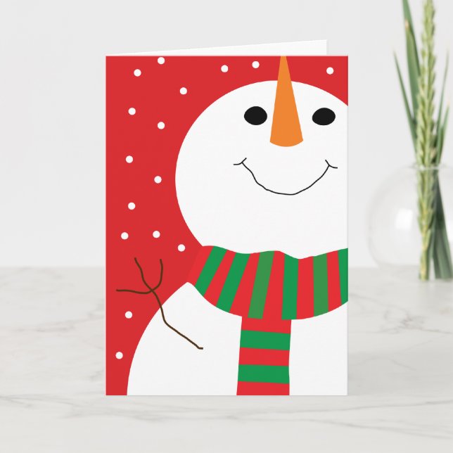 Tarjeta Festiva muñeco de nieve 5x7 (Anverso)