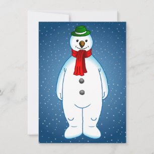 Tarjeta Festiva Muñeco de Nieve Alegre