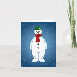 Tarjeta Festiva Muñeco de nieve alegre y feliz