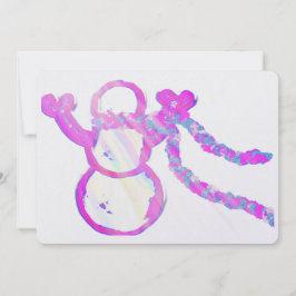 Tarjeta Festiva Muñeco de nieve caprichoso