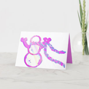 Tarjeta Festiva Muñeco de nieve caprichoso