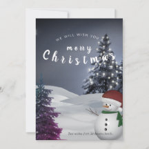 muñeco de nieve con Navidades de fondo de nieve de