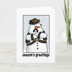 Tarjeta Festiva muñeco de nieve daddy de cuero