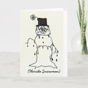 Tarjeta Festiva Muñeco de nieve de la Florida