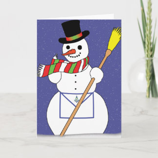 Tarjeta Festiva Muñeco de nieve de los albañiles