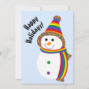 Tarjeta Festiva Muñeco de nieve del Orgullo LGBTQ+ Felices Fiestas