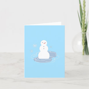 Tarjeta Festiva Muñeco de Nieve Derritiéndose