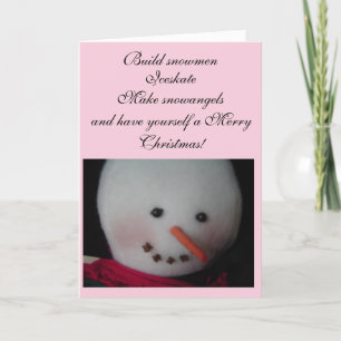 Tarjeta Festiva Muñeco de Nieve Dulce