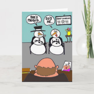 Tarjeta Festiva Muñeco de nieve frígido