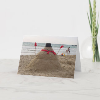 Tarjeta Festiva Muñeco de nieve hawaiano