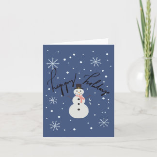 Tarjeta Festiva Muñeco de nieve invernal caprichoso 