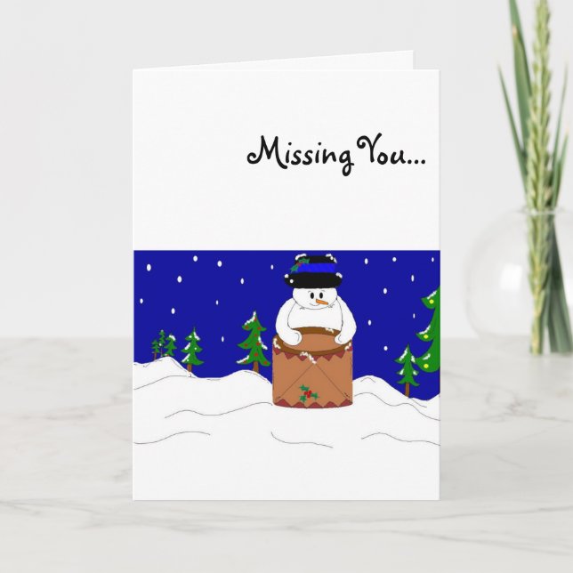 Tarjeta Festiva Muñeco de nieve musical (Anverso)