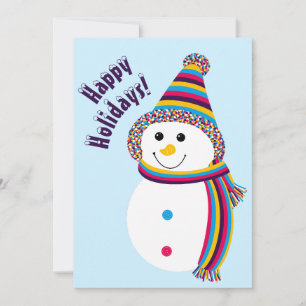Tarjeta Festiva Muñeco de Nieve Orgullo Lésbico Felices Fiestas