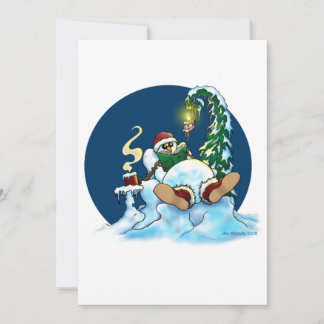 Tarjeta Festiva Muñeco de nieve relajado
