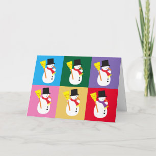 Tarjeta Festiva Muñecos de nieve