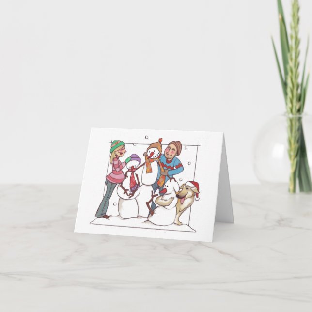 Tarjeta Festiva Muñecos de nieve embarazadas Notecard (Anverso)