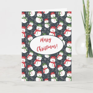 Tarjeta Festiva Muñecos de nieve suaves - adorable muñeco de nieve