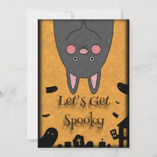 Tarjeta Festiva Murciélago Amigable de Halloween
