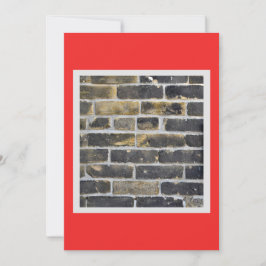 Tarjeta Festiva Muro de ladrillo gris oscuro